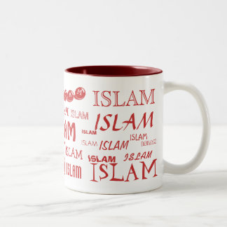 De Café Em Dois Tons Caneca da Multi-pia batismal do Islão (vermelha)