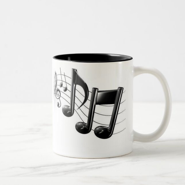 DE CAFÉ EM DOIS TONS CANECA DA NOTA DA MÚSICA (Direita)