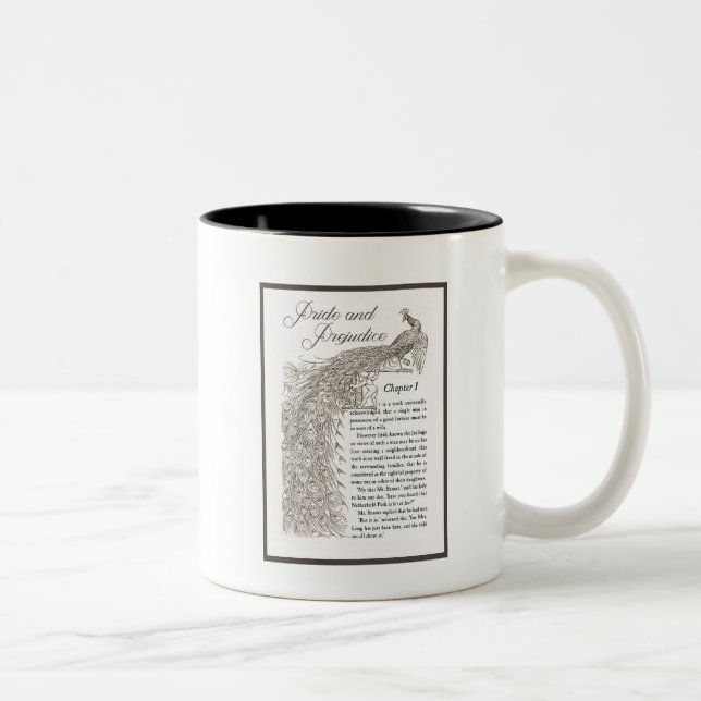 De Café Em Dois Tons Caneca da página do orgulho & do preconceito (Direita)