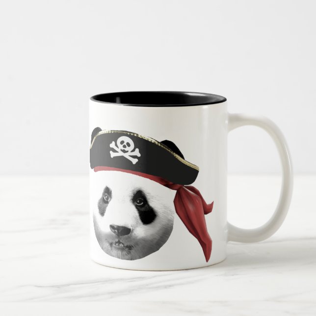 De Café Em Dois Tons Caneca da panda do pirata (Direita)