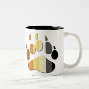 De Café Em Dois Tons Caneca da pata da bandeira do urso