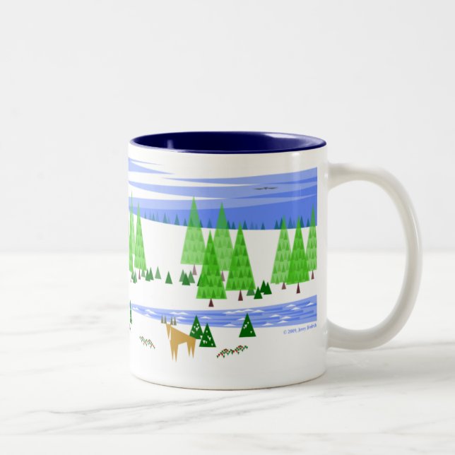 De Café Em Dois Tons Caneca da paz do inverno (Direita)