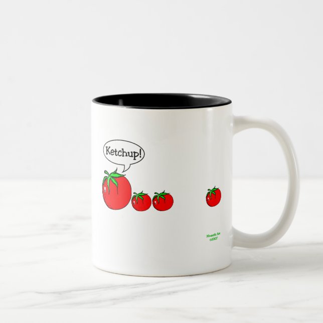 De Café Em Dois Tons Caneca da piada da ketchup (Direita)