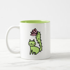 De Café Em Dois Tons Caneca da planta do gato do cacto