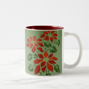 De Café Em Dois Tons Caneca da poinsétia