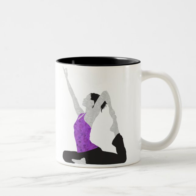 De Café Em Dois Tons Caneca da pose da ioga (Direita)