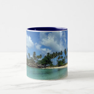 De Café Em Dois Tons Caneca da praia da República Dominicana