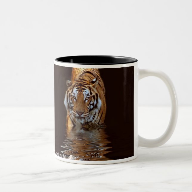 De Café Em Dois Tons Caneca da reflexão do tigre (Direita)