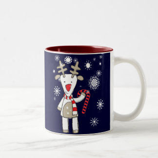 De Café Em Dois Tons Caneca da rena do Natal