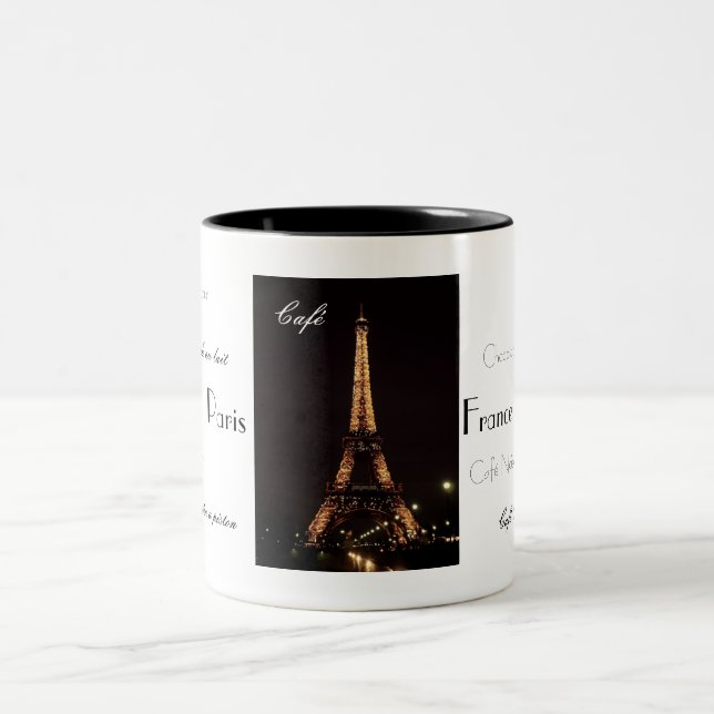 De Café Em Dois Tons Caneca da torre Eiffel (Centro)