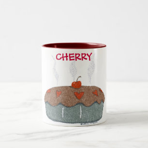 De Café Em Dois Tons Caneca da torta da cereja doce