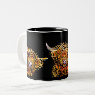 De Café Em Dois Tons Caneca da vaca das montanhas "os SCoTTieS" por S