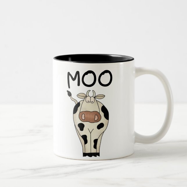 De Café Em Dois Tons Caneca da vaca do MOO (Direita)