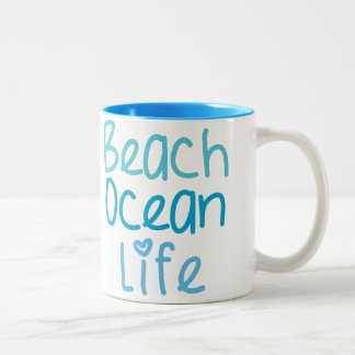 De Café Em Dois Tons Caneca da vida do oceano da praia