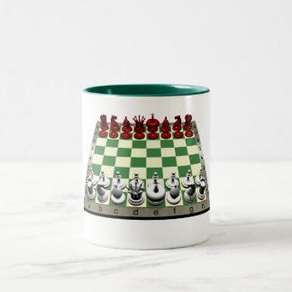 De Café Em Dois Tons caneca da xadrez