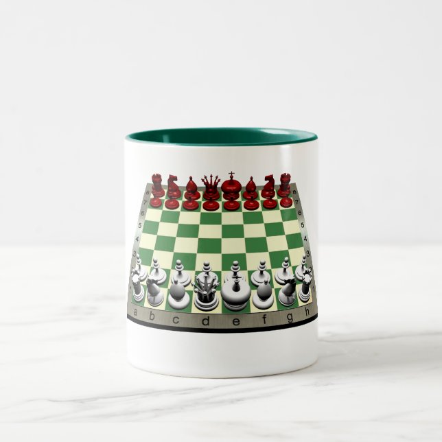 De Café Em Dois Tons caneca da xadrez (Centro)