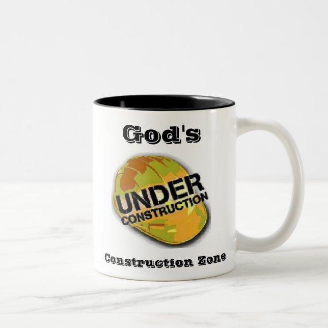 De Café Em Dois Tons Caneca da zona da construção (Direita)