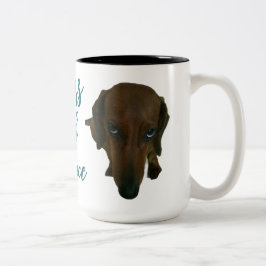 De Café Em Dois Tons Caneca Dachshund Don’t Mess With My Peace™ •