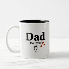 De Café Em Dois Tons Caneca Dad Est. 2026 | Presente para Novo Pai | Pe