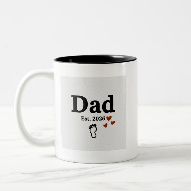 De Café Em Dois Tons Caneca Dad Est. 2026 | Presente para Pai Novo | Pe (Esquerda)