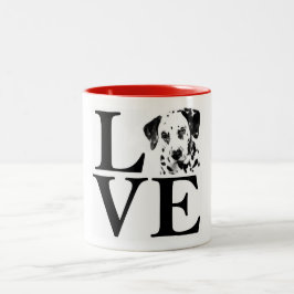 De Café Em Dois Tons Caneca Dalmatian do amor