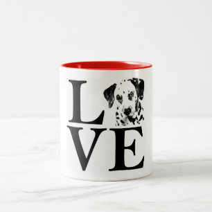De Café Em Dois Tons Caneca Dalmatian do amor