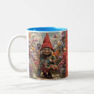 De Café Em Dois Tons Caneca Dama Gnome do Poder das Flores