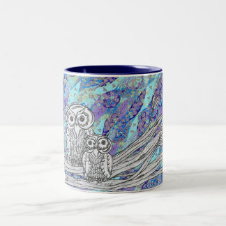 De Café Em Dois Tons Caneca das corujas 2 do papel chinês