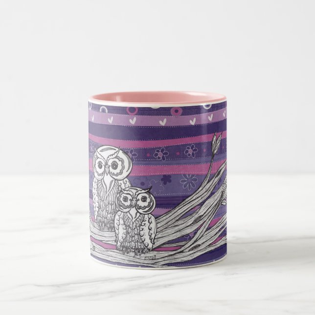 De Café Em Dois Tons Caneca das corujas 8 (Centro)