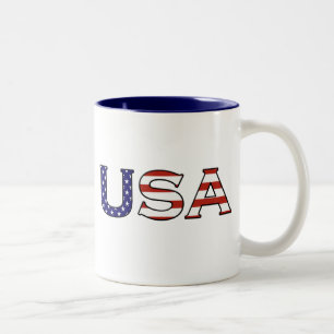 De Café Em Dois Tons Caneca das estrelas & das listras dos EUA
