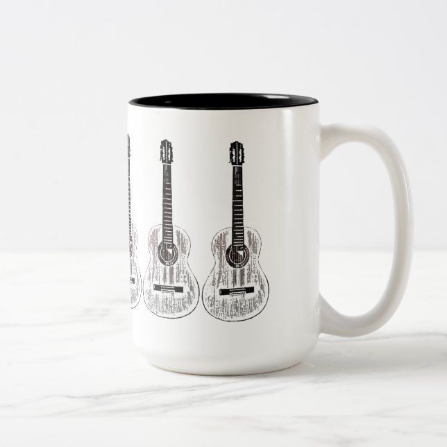 De Café Em Dois Tons Caneca das guitarra 2013 (Direita)