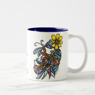 De Café Em Dois Tons Caneca das libélulas