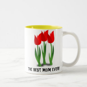 De Café Em Dois Tons Caneca das tulipas da mamã do dia das mães a
