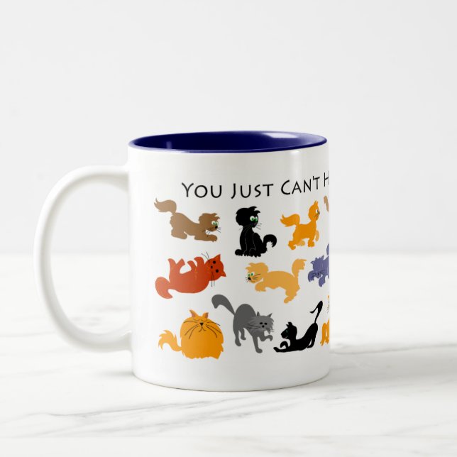 De Café Em Dois Tons Caneca demais dos gatos (Esquerda)