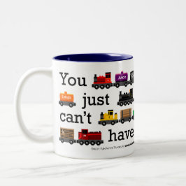 De Café Em Dois Tons Caneca demais dos trens