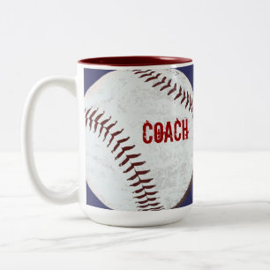 De Café Em Dois Tons Caneca denominada vintage do treinador da bola do