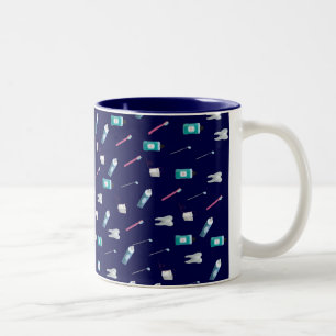 De Café Em Dois Tons caneca dental azul