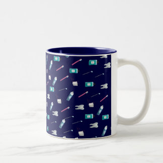 De Café Em Dois Tons caneca dental azul