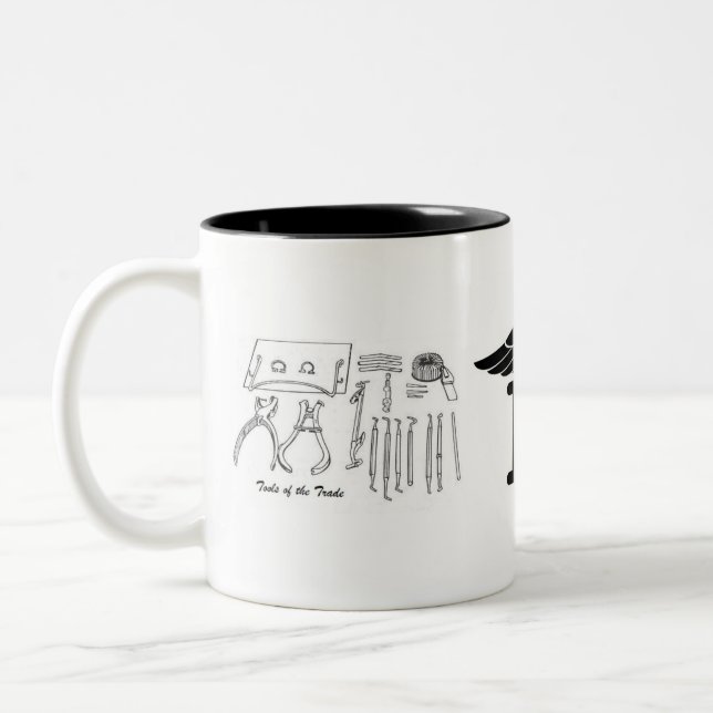 De Café Em Dois Tons Caneca dental da tecnologia (Esquerda)