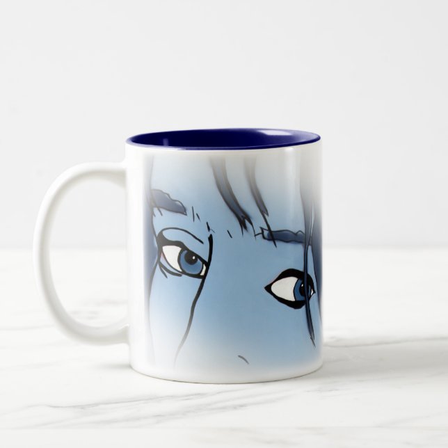 De Café Em Dois Tons Caneca - detalhe da rainha do assassino (Esquerda)