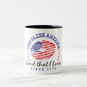 De Café Em Dois Tons Caneca Deus Abençoe a América