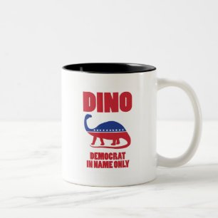 De Café Em Dois Tons Caneca DINO (democrata apenas no nome)