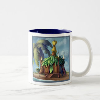 De Café Em Dois Tons Caneca distante da costa