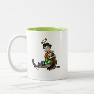 De Café Em Dois Tons Caneca do abraço