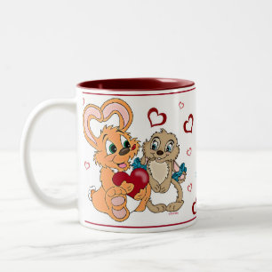 De Café Em Dois Tons Caneca do amor do coelho
