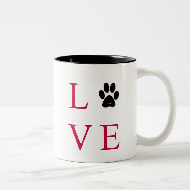 De Café Em Dois Tons Caneca do "AMOR" do salvamento (Direita)
