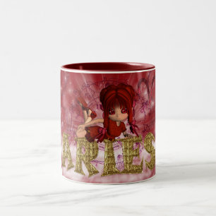 De Café Em Dois Tons Caneca do aniversário do sinal da estrela do Arie