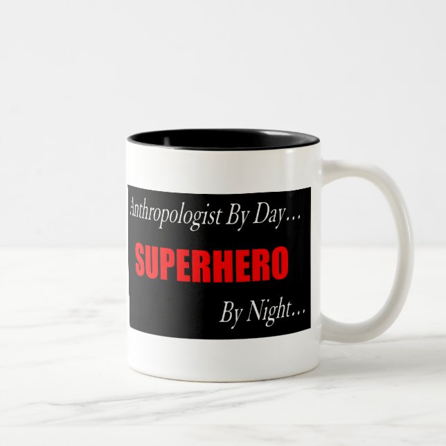 De Café Em Dois Tons Caneca do antropólogo do super-herói (Direita)