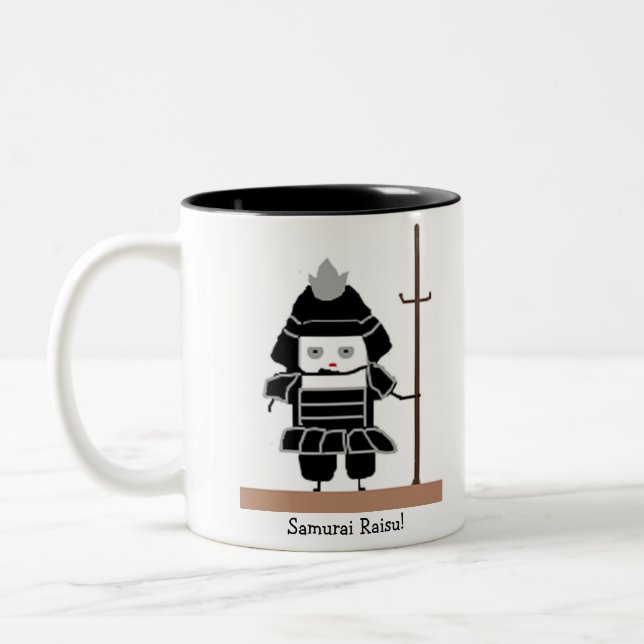 De Café Em Dois Tons Caneca do arroz do samurai (Esquerda)