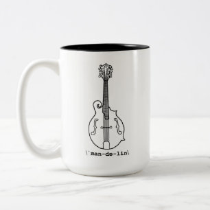 De Café Em Dois Tons Caneca do bandolim do F-Estilo
